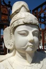 Pair of Marble Chinese Warriors - Image 2
