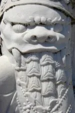Pair of Marble Chinese Warriors - Image 6