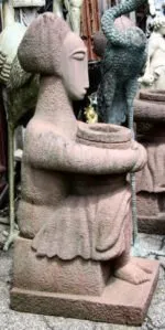 Brownstone Seated Woman With Vessel - Image 3