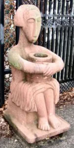 Brownstone Seated Woman With Vessel - Image 5