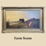 Oil on Canvas, Farm Scene, Unknown Artist