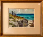 C. Gordon Harris Coastal scene Pastel - Image 2