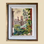 'Rooftops' by John N. Barron, Newport, Oil on Board