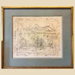 Framed Landscape Lithograph, 1951, Zao Wou-Ki Signed and Numbered
