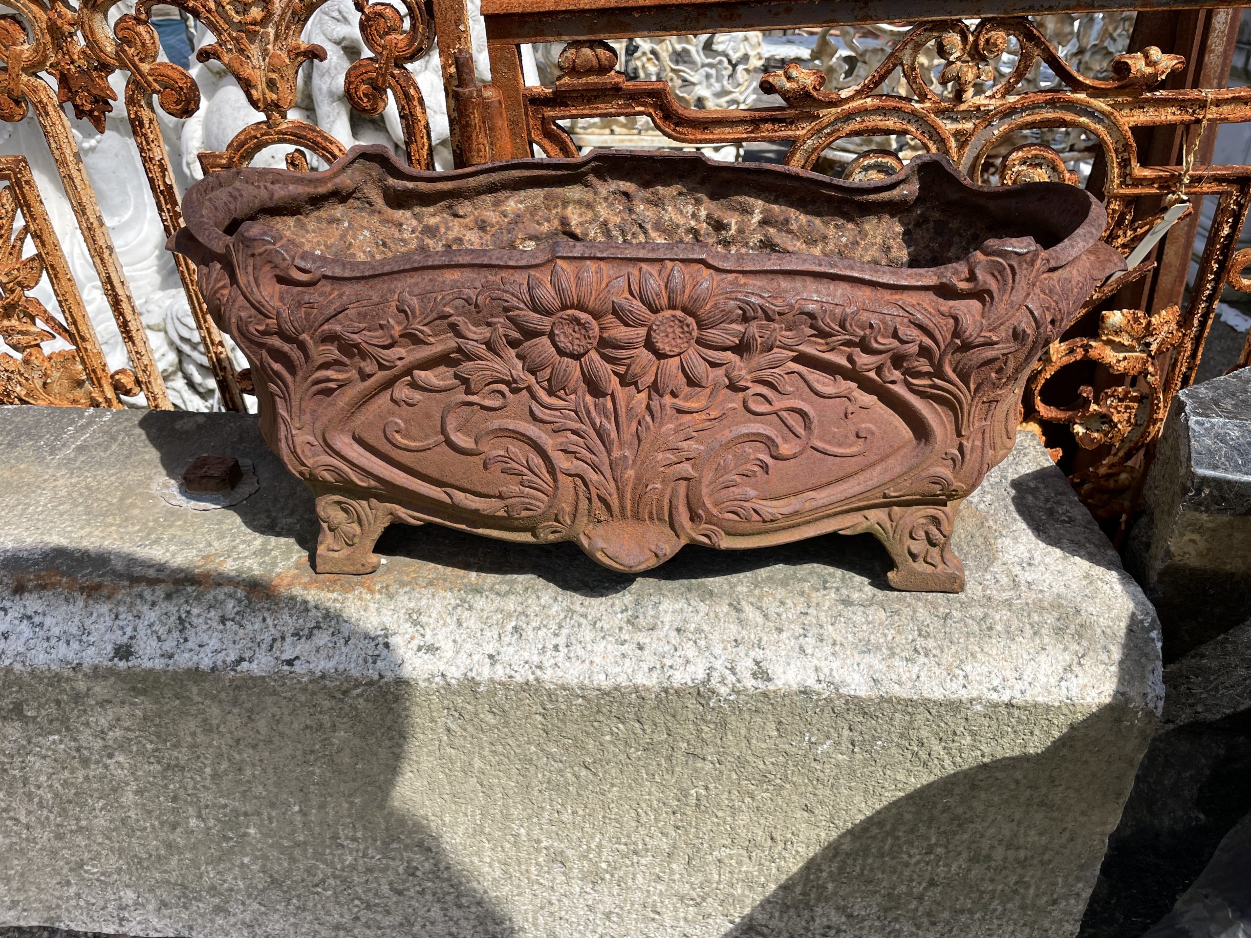 Cast Iron Art Nouveau Planter c.1920 Aardvark Antiques
