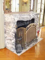 Violet Breche Marble Mantel from Ballroom/Dining Room