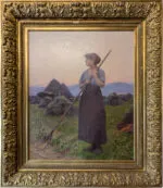 Charles Sprague Pearce (American, 1851-1914) Oil on Canvas - Image 3