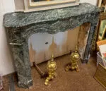 Marble Mantel Pompadour Style of Vert de Mer Marble - Image 2