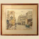 T.Frantisek Simon etching & Aquatint of Paris St