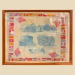 C. 1980s Framed souvenir Silk Scarf From Newport